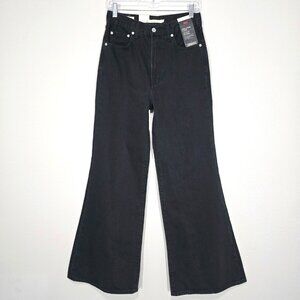 NWT Levi's High Loose Flare Jeans Black 27 Grunge Y2K Minimalist